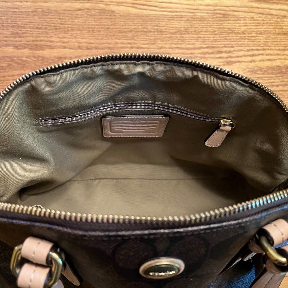 Coach Signature Monogram Handbag Satchel - Picture 8 of 11